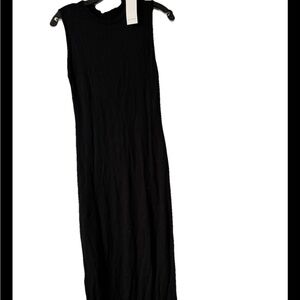 Anistar Black Ribbed Maxi Long Women’s Sleeveless Dress XS New with tags,